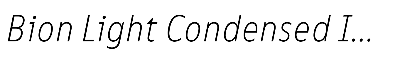 Bion Light Condensed Italic